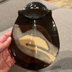 Earth tones handmade pottery wall pocket hanging vase
